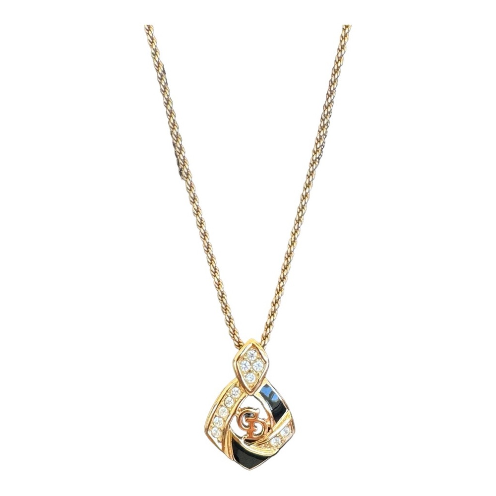 Authentic Christian Dior Vintage CD Rhinestone Necklace